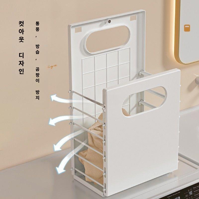 벽부형 슬림 수납장 문틈 문뒤 정리 선반 화이트 1개 - 상세 이미지 2