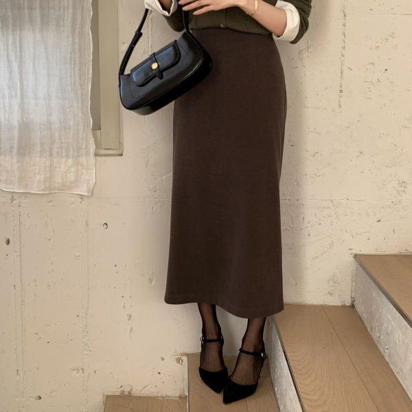 펜슬 롱 뒷트임 스커트 sk7547 제품 이미지