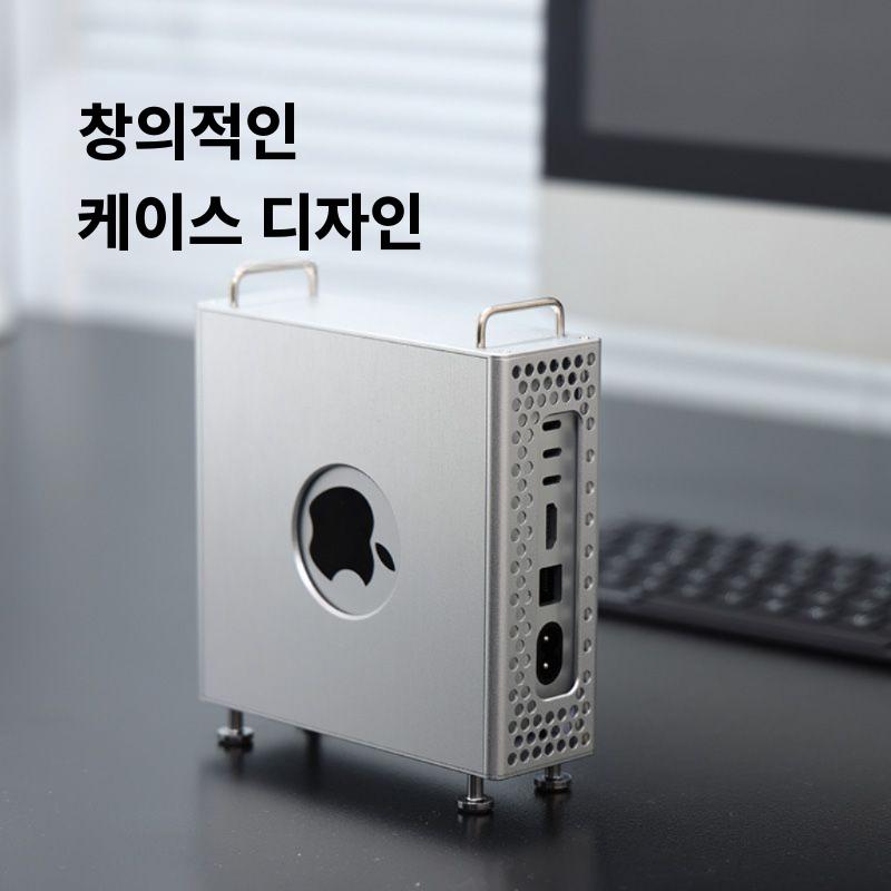 MAC mini M4 거치대 알루미늄맥 스탠드 브래킷 3D 프린팅 pla 실버 M4 브래킷 - 상세 이미지 2