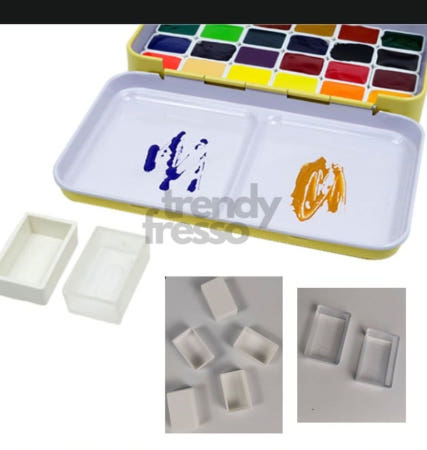 트렌디프레소협력사 마켓터치드 수채화물감케이스 25칸빈팔레트 고체물감 미술용품 수채화파레트