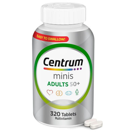 [해외]센트롬 미니 어덜트 50+ 멀티비타민 320정 1팩 Centrum Minis Silver Multivitamin Tablet for Adults