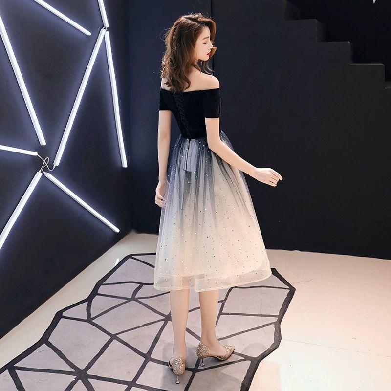 연주회 드레스 블랙 이브닝드레스 합창 공연 무대의상 파티드레스 - 상세 이미지 5
