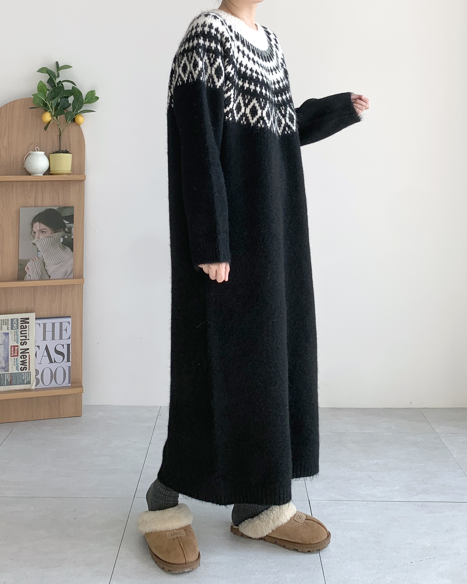 노르딕원피스 겨울니트원피스 77사이즈원피스 이미지 7