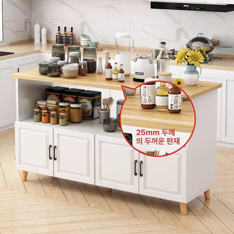 밥솥선반 이동식 렌지대 주방수납장 전자레인지 정리선반 원목 2단 - 상세 이미지 2