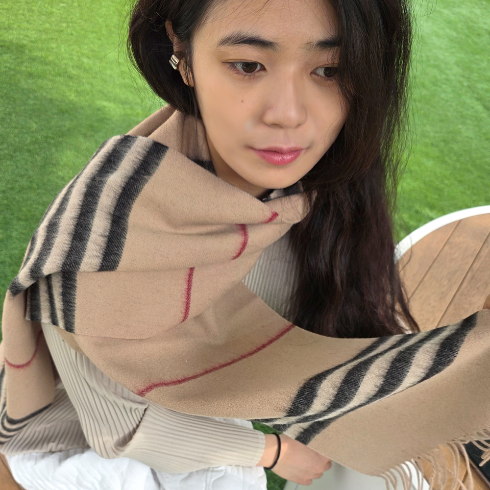 VM04 울 100% 보더 남녀공용 머플러 - 상세 이미지 5