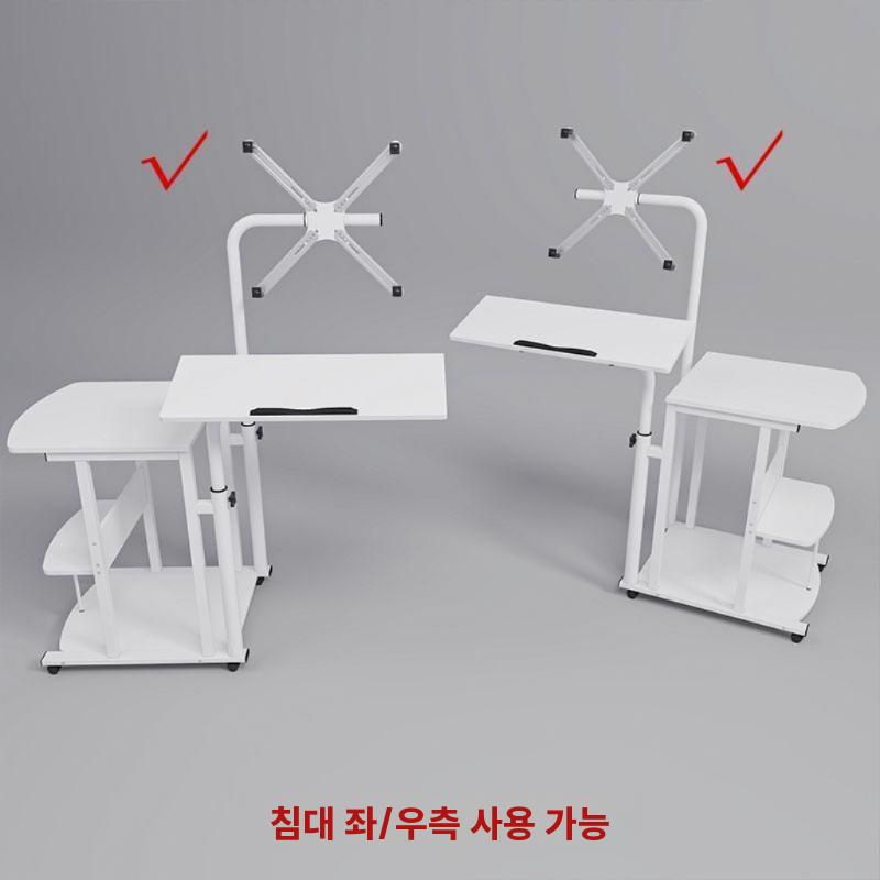 모니터스탠드 모니터암 일체형 컴퓨터 책상 A타입 화이트 - 상세 이미지 4
