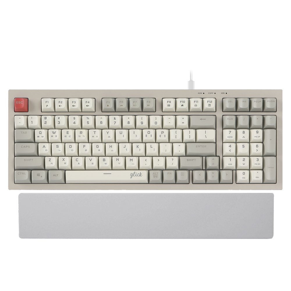 지클릭커 오피스프로 OSP98K 유선 키보드 실리콘 팜레스트 세트 Retro - 상품 이미지