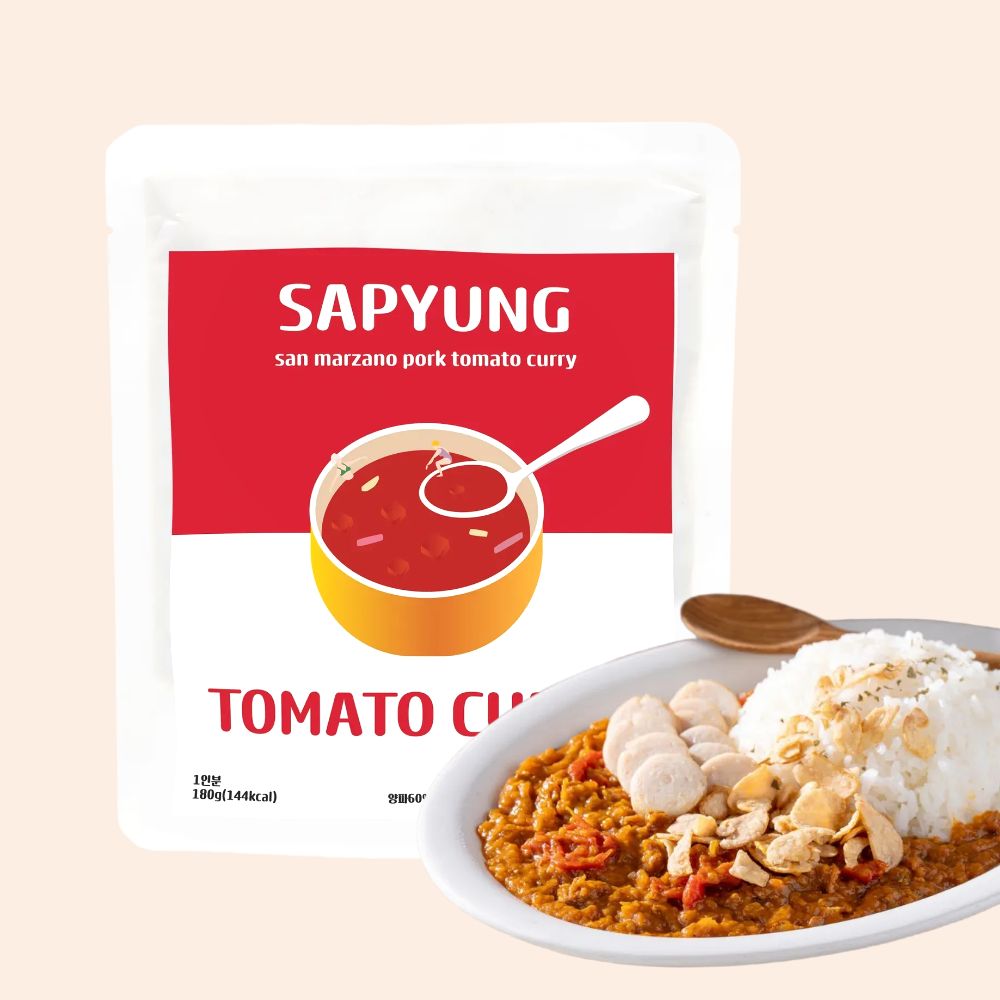 [단품] 물없이 만든 저수분 토마토 카레 180g 사평카레 라구 소스 파스타 - 상품 이미지