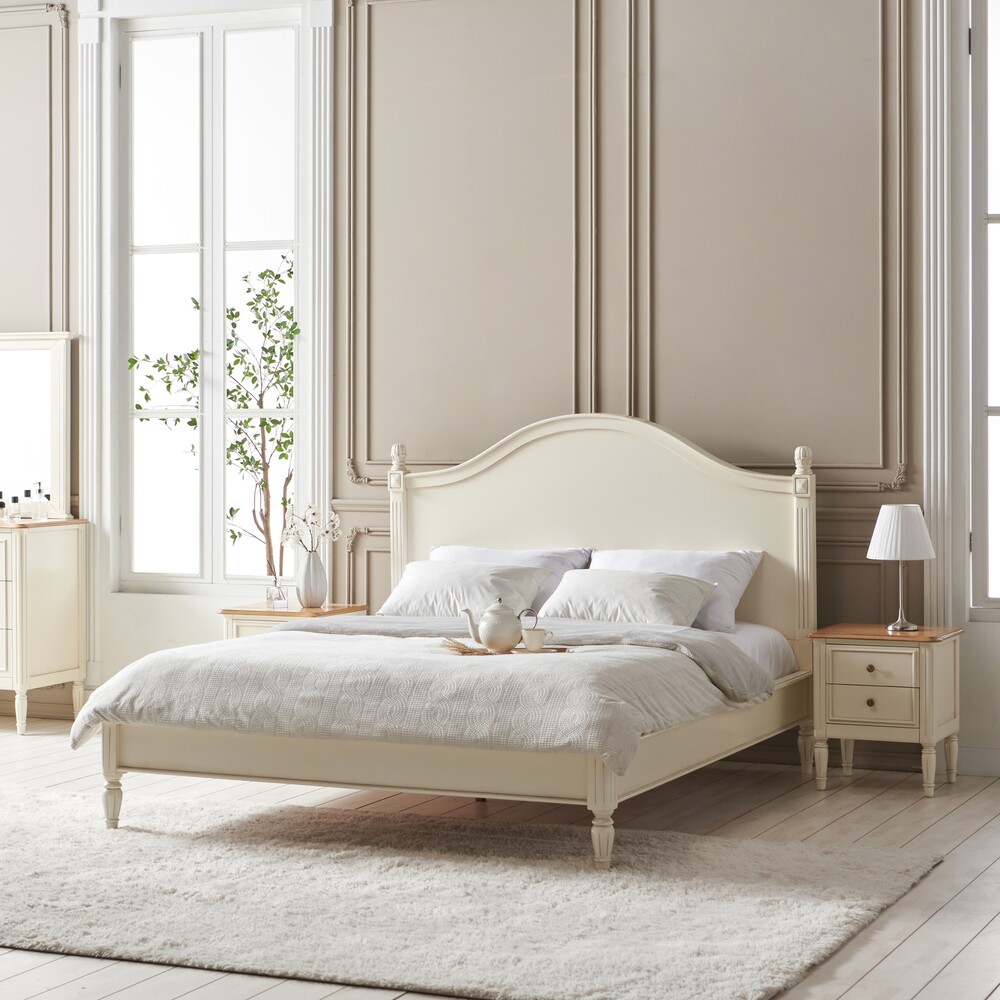 까사홈 헤이미 아이보리 엔틱 침대프레임 킹(K)