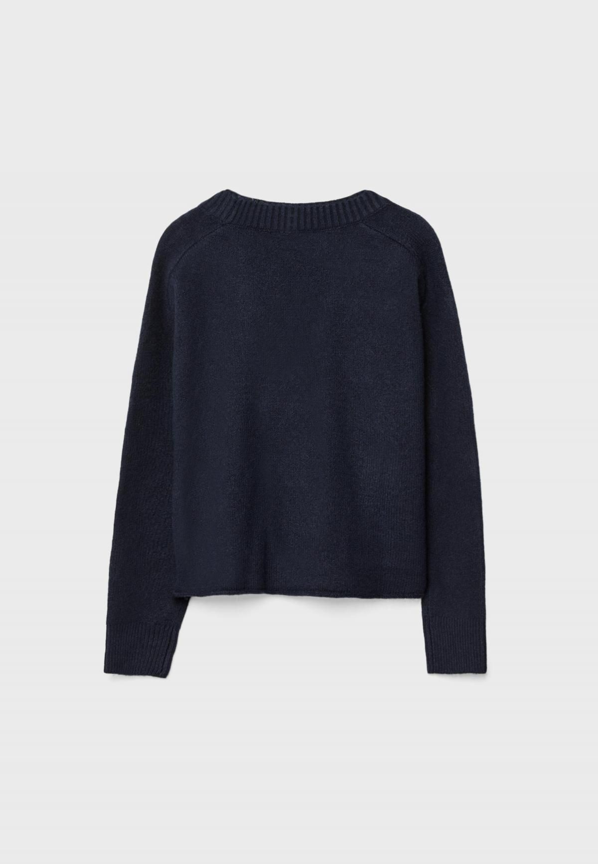 스트라디바리우스 브이넥 니트 가디건 레이어드 카라 5134/411 NAVY BLUE - 상세 이미지 2