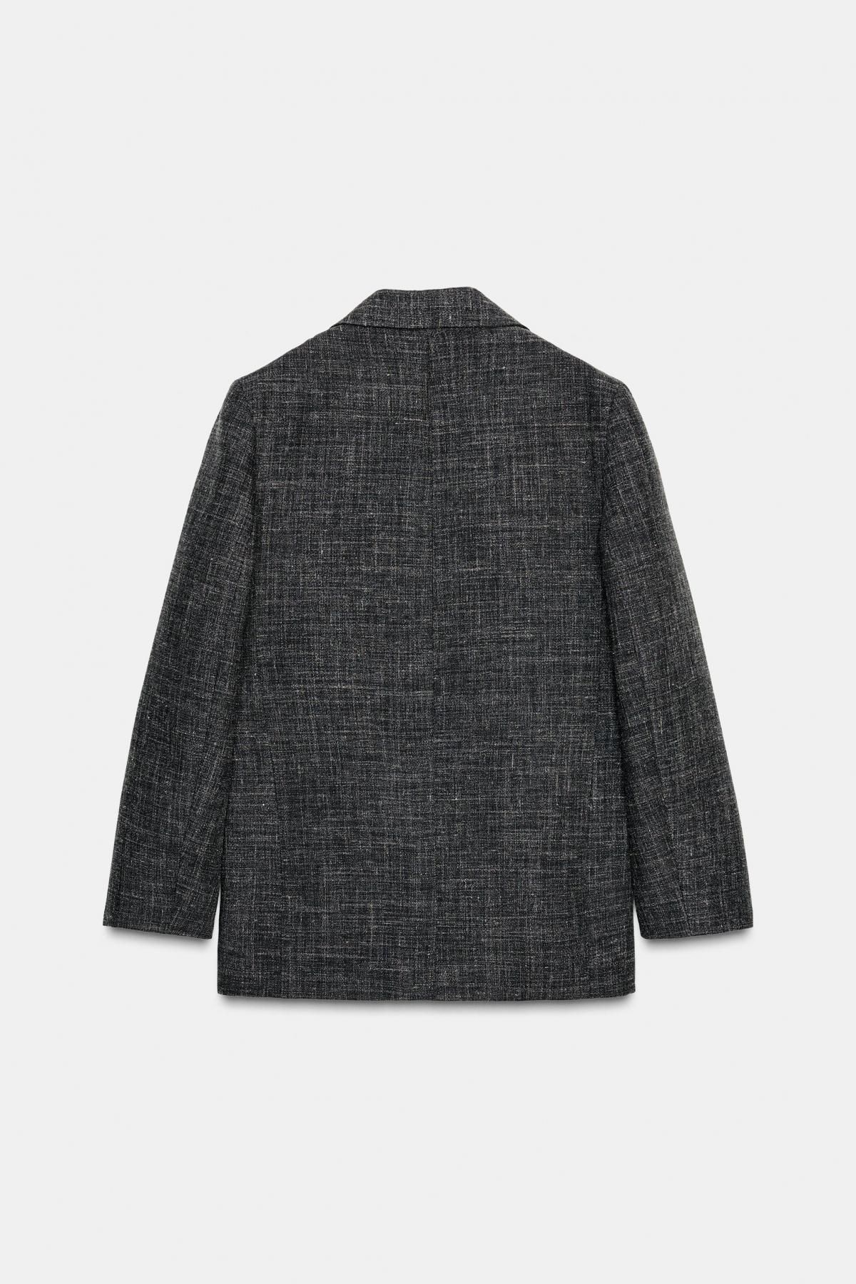 자라 울 스트레이트 더블브레스트 블레이저 9490/882 GREY MARL - 상세 이미지 4
