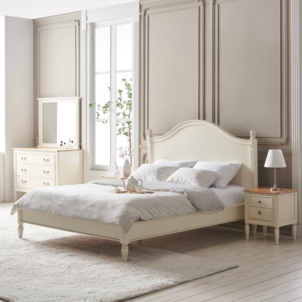 까사홈 헤이미 아이보리 엔틱 침대프레임 킹(K)