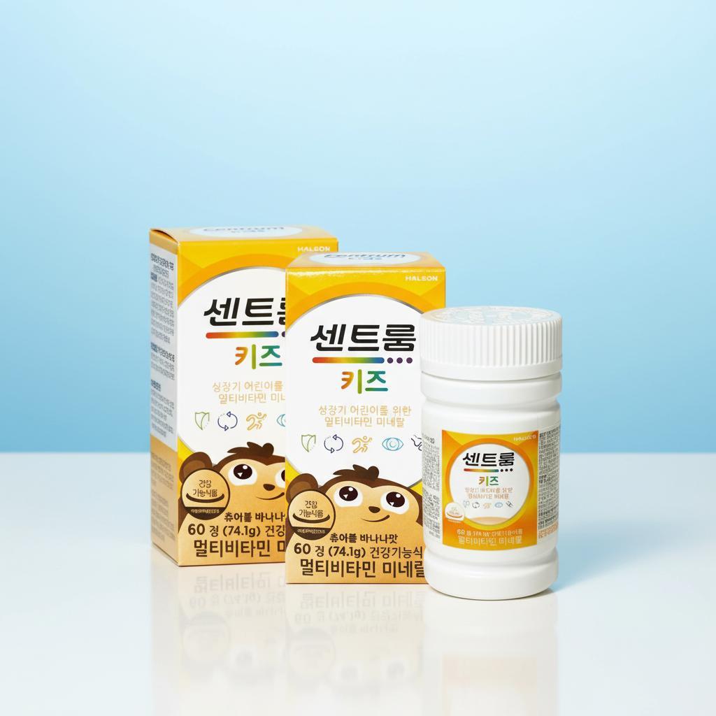 센트룸 키즈 멀티비타민 미네랄 60정 2개 바나나맛 - 메인 이미지