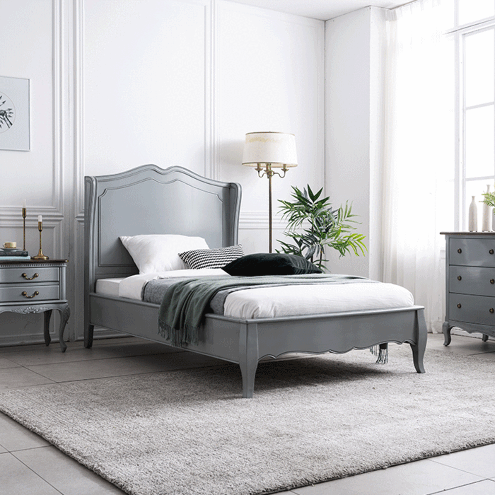 까사홈 샤인그레이 엔틱 원목침대프레임 슈퍼싱글사이즈(SS)