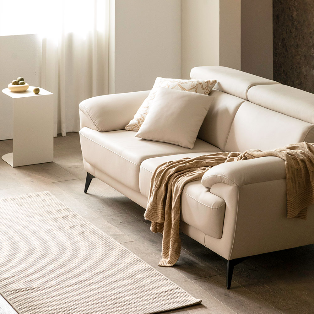 장인가구 두두 비건 실리콘 레더 틸팅 헤드레스트 3인용 가죽 소파