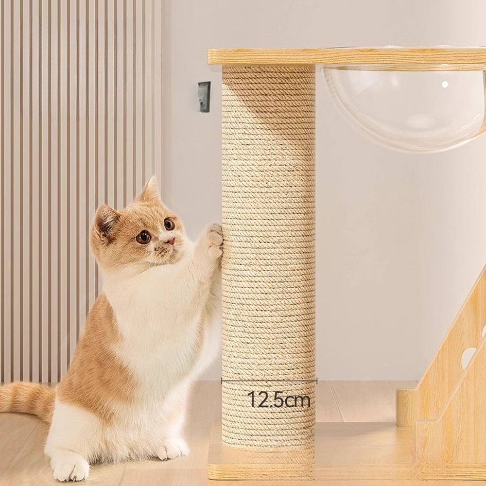 고양이 스크래쳐 대형 기둥 계단 우주선 투명캡슐 반려묘 놀이터 패드형 600x190x400 - 상세 이미지 3