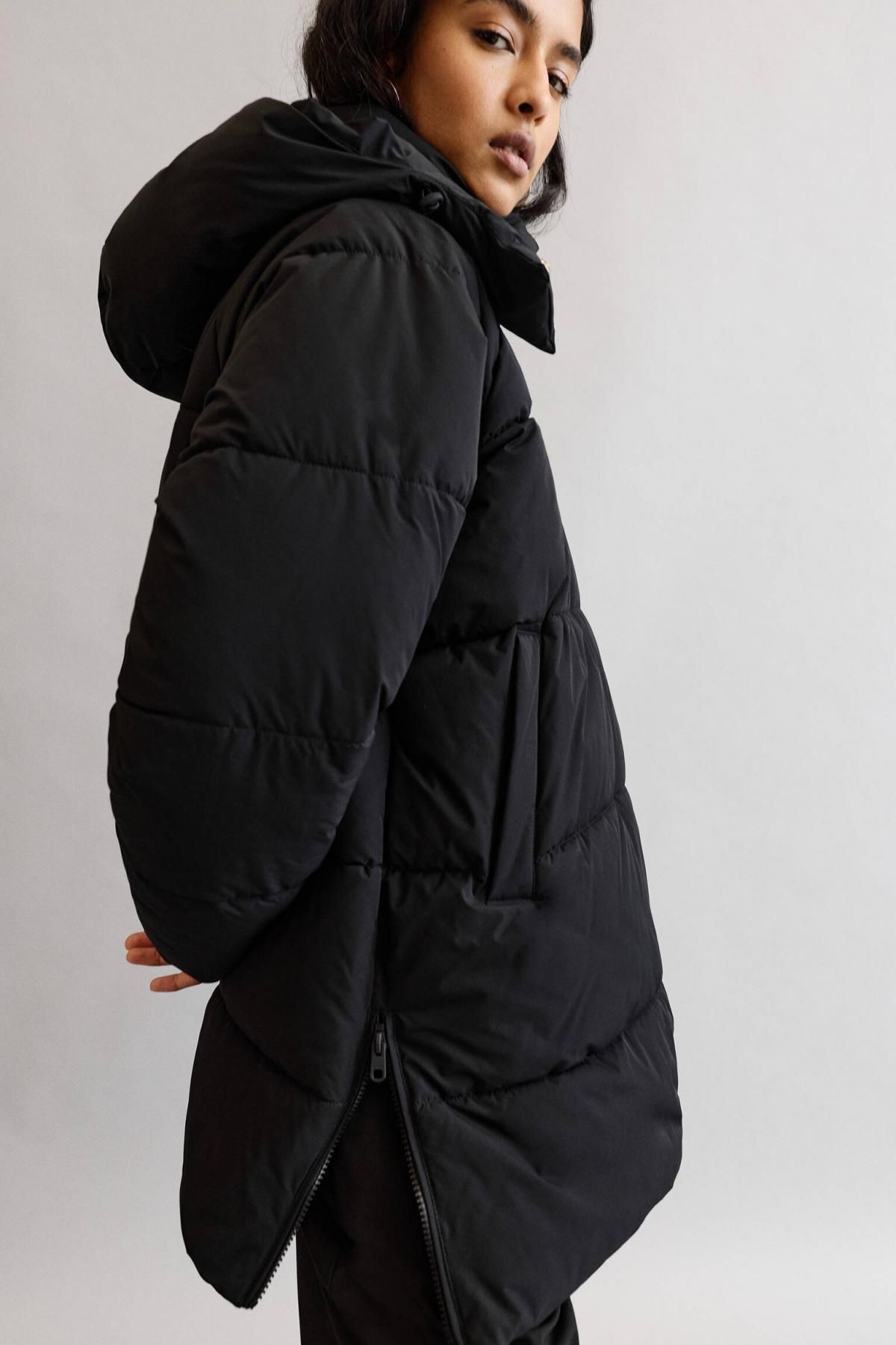 풀앤베어 테크니컬 하이넥 후드 숏 패딩 재킷 7701/346 BLACK - 상세 이미지 5