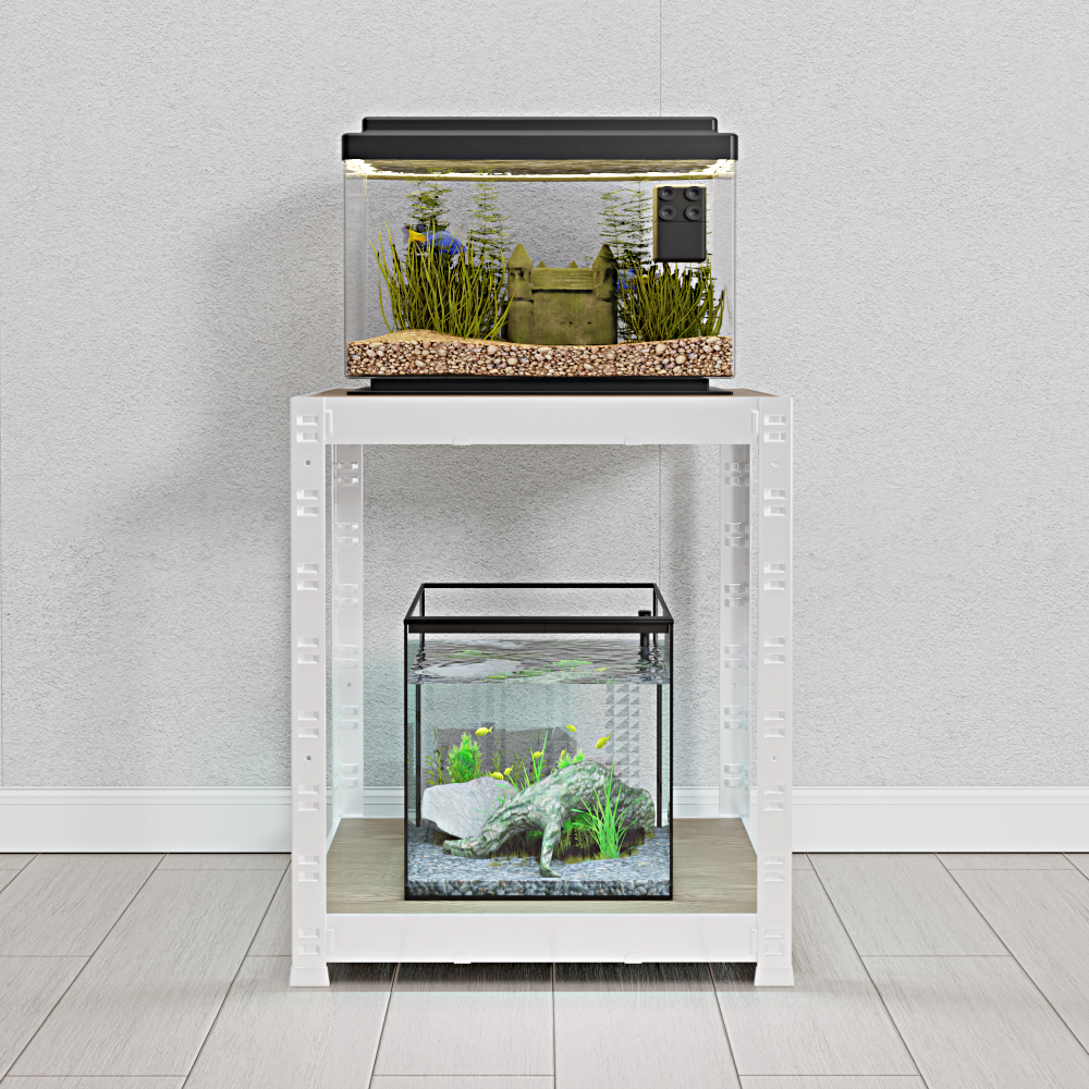 어항 받침대 축양장 수조 철제 선반 다이 1자 2자 광폭 30큐브 400400450 2단 - 상품 이미지