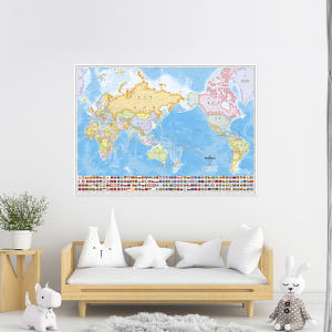 세계지도 국기 코팅 110 x 78cm - 대형 어린이 세계여행 한글 포... 실사용 후기 | 효과 있을까? - 상품 이미지 2