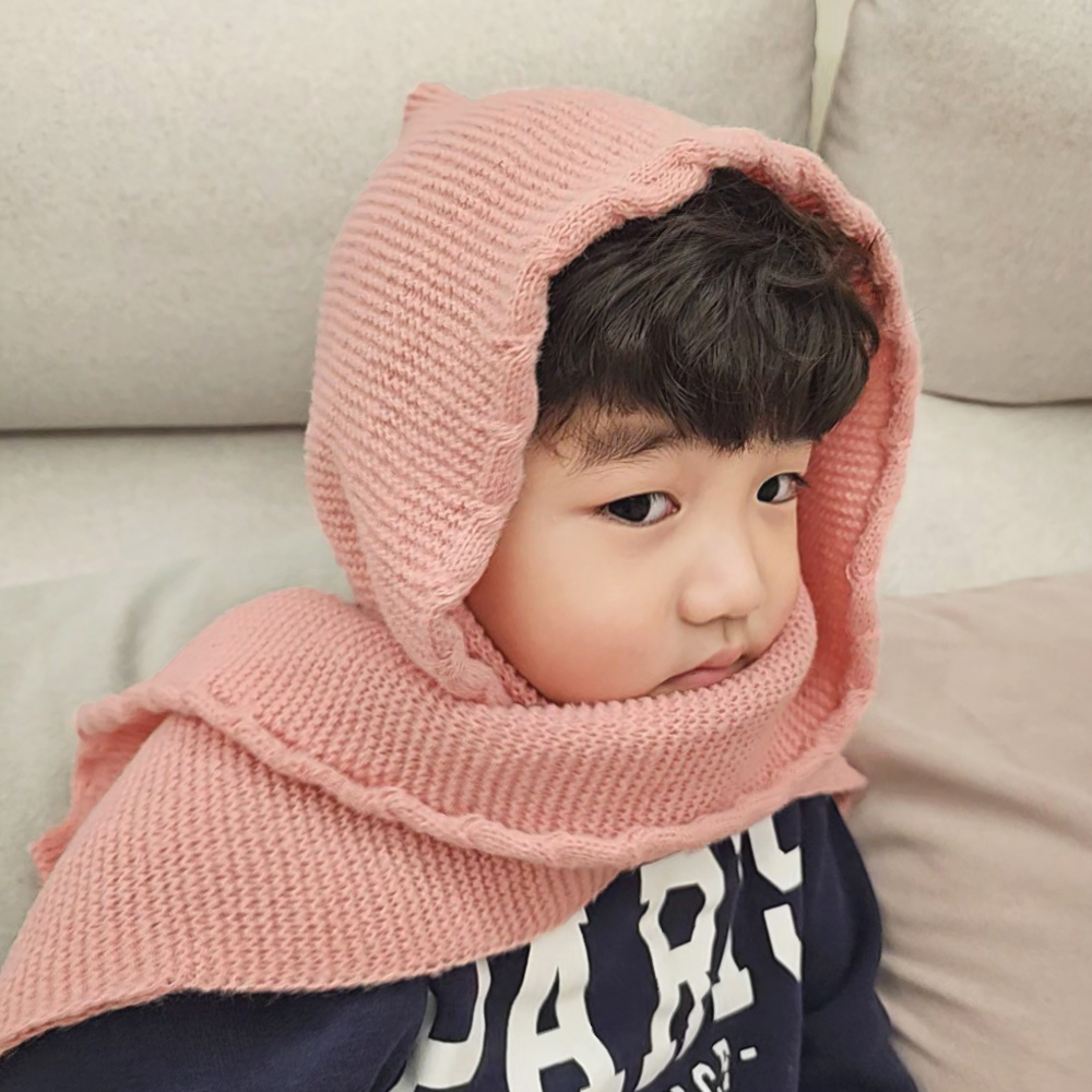 유아 아동 여아 남아 키즈 초등 토들러 어린이 학생 겨울 목도리 스카프 니트 모자 숄 - 상세 이미지 4