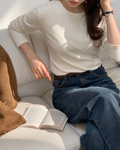 [자체제작] 기모티 포근 시그니처 클라우드 이너 티셔츠 겨울 TS160 - 상세 이미지 2