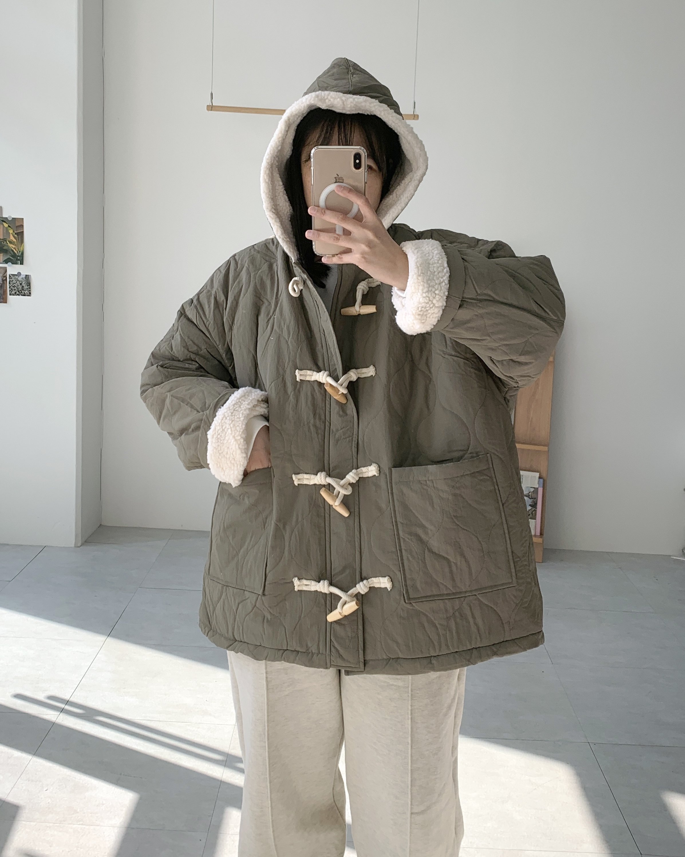 양털 떡볶이패딩 토글패딩 누빔패딩 - 상세 이미지 5