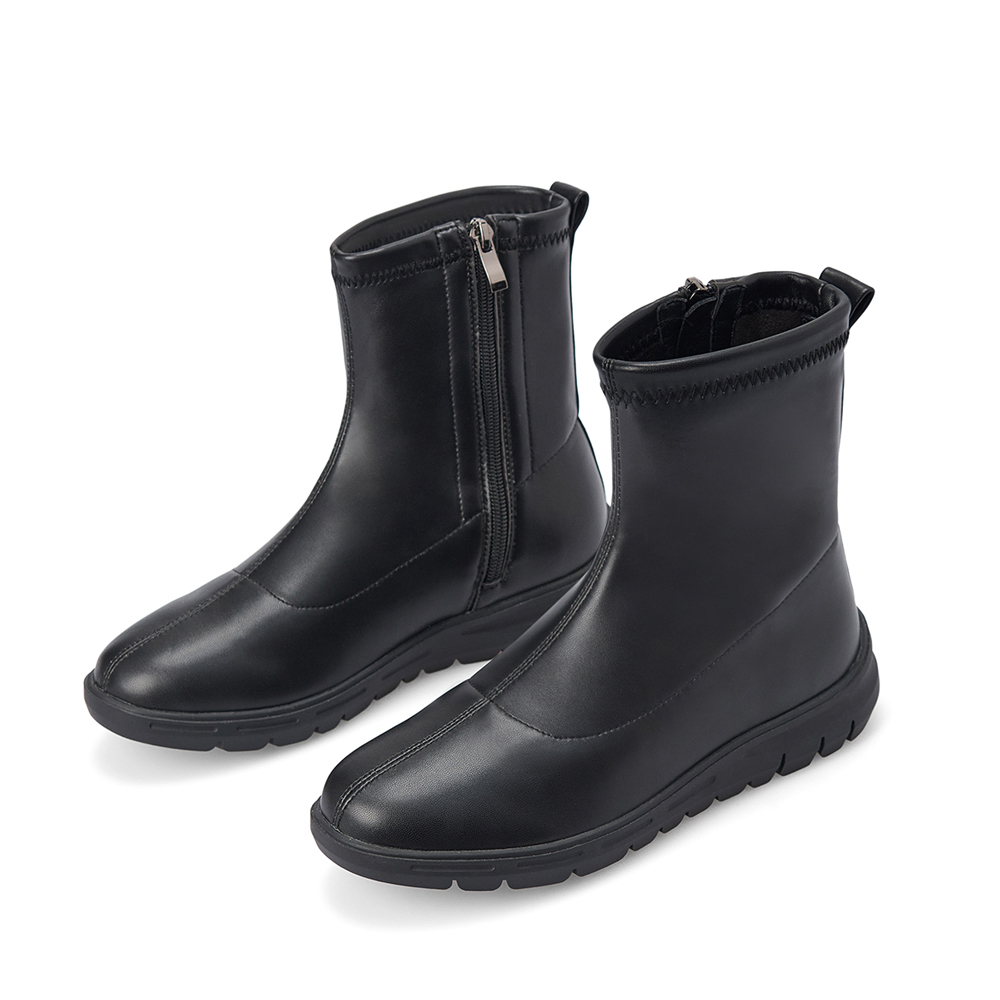 [기모안감] 데이워크 발편한 아치깔창 여성 앵클 스판 부츠 코이 블랙 DW30051-BK