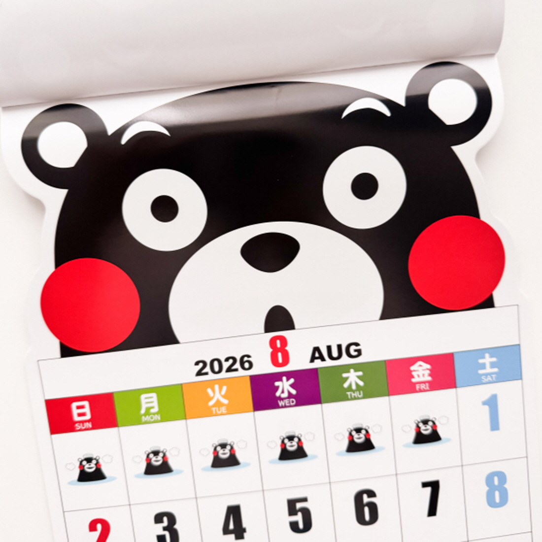 2026년 일본 공휴일 벽걸이달력 쿠마몬 캐릭터 귀여운 벽달력 책상 꾸미기 월 캘린더 - 상세 이미지 2