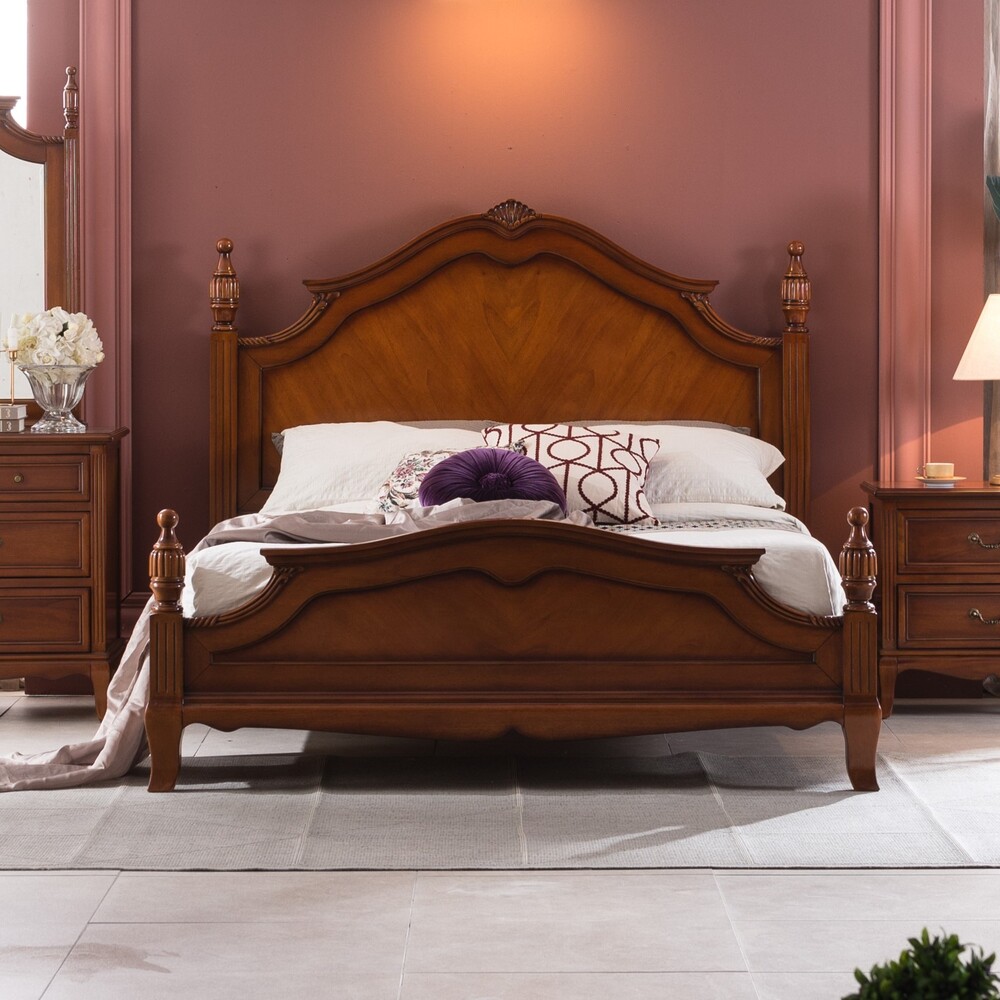 까사홈 러브썸 엔틱 원목 침대프레임 킹사이즈 (K)