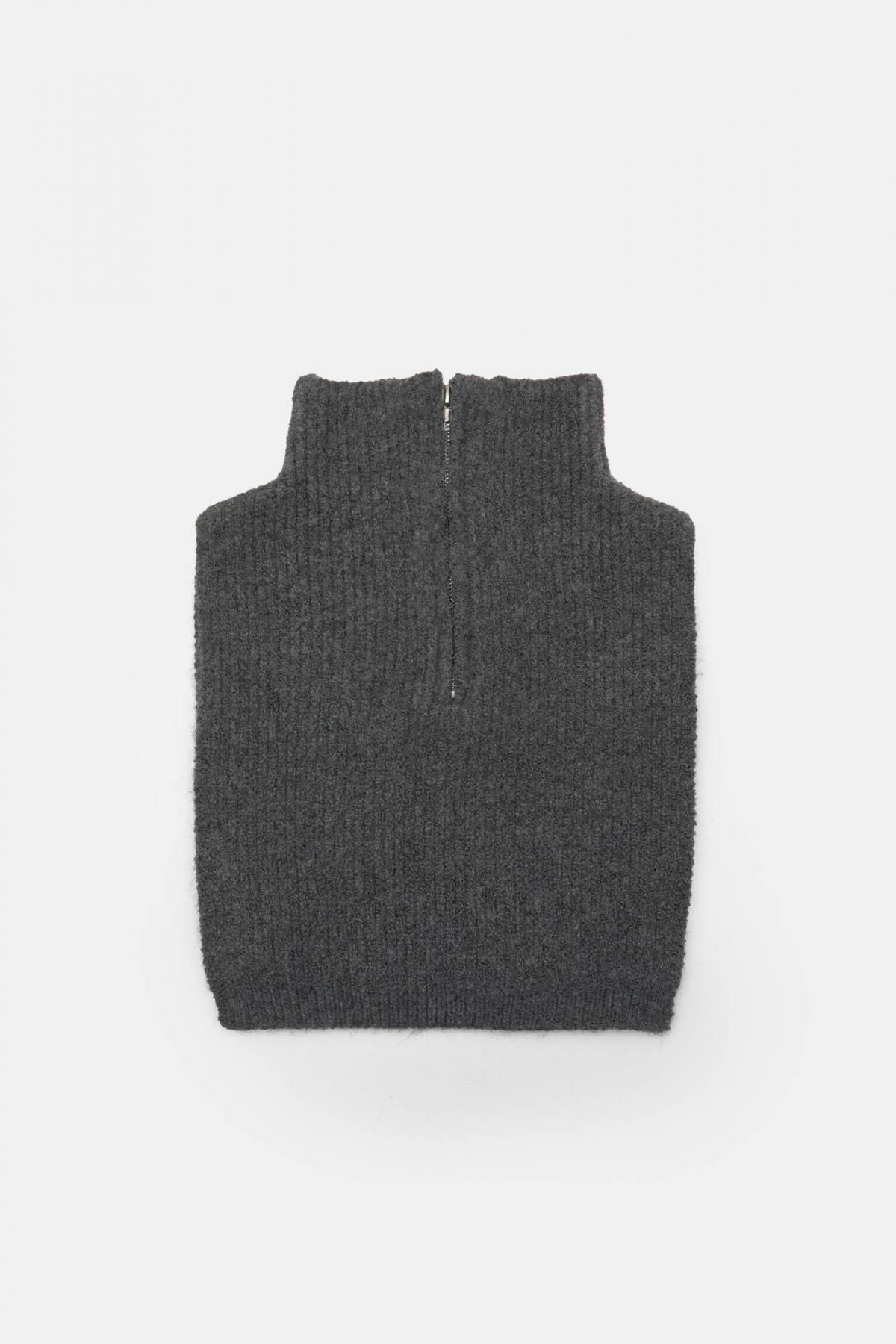 풀앤베어 하이넥 니트 집업 빕 머플러 7931/307 GREY - 메인 이미지