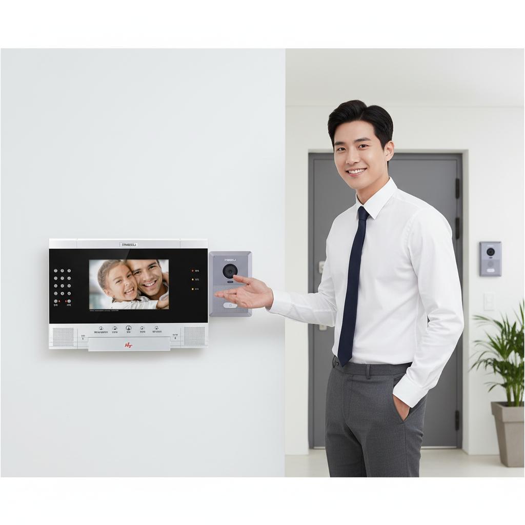현관 비디오폰 인터폰 초인종 방범 카메라 매립 - 상품 이미지