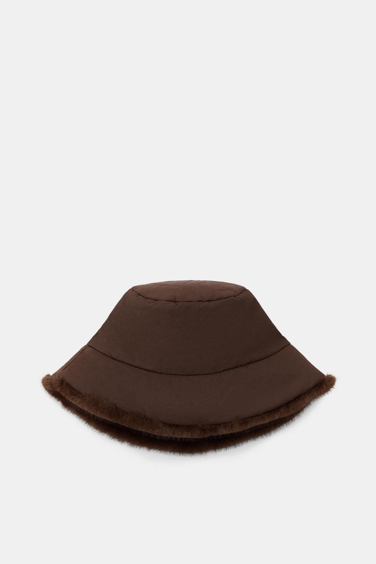 자라 브라운 퍼 버킷햇 3920/881 BROWN - 상품 이미지