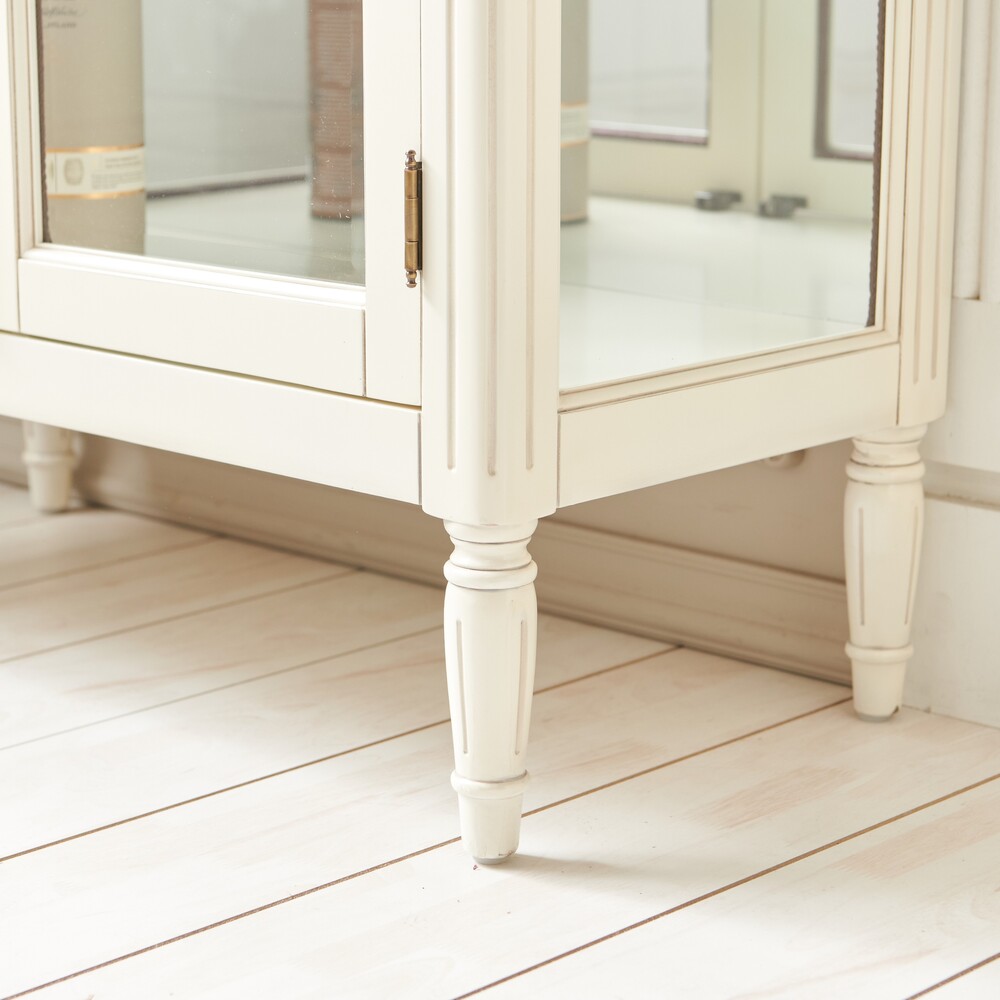 까사홈 헤이미 아이보리 엔틱 유리장식장