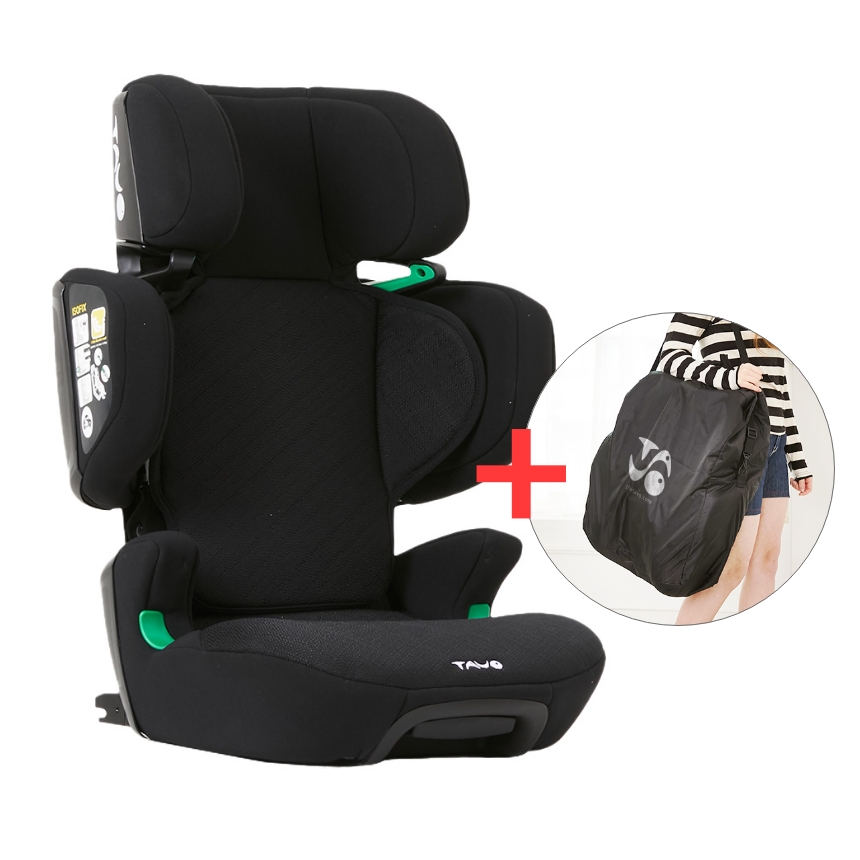 [누비앤타보] TAVO 휴대용카시트 아이컴팩트 아이사이즈 유럽검증 세컨카 카시트 블랙+보관가방