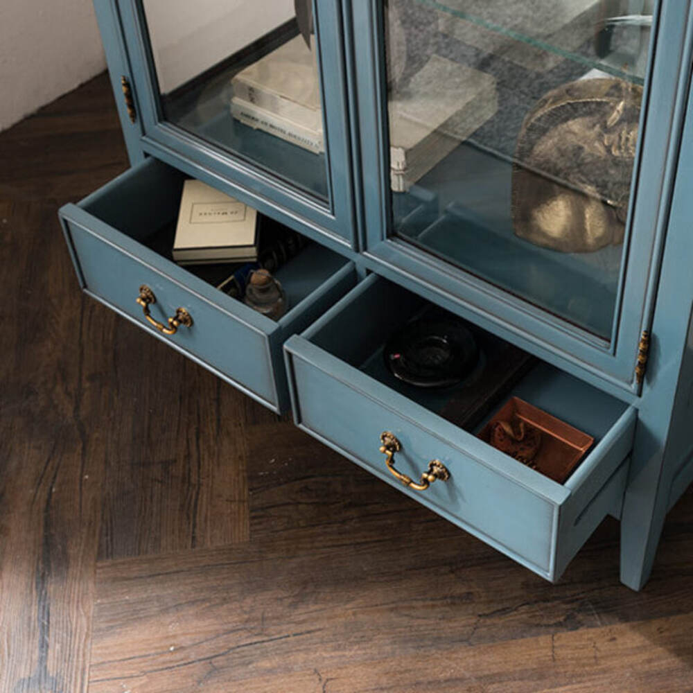 까사홈 디올 블루밍 엔틱 유리 장식장