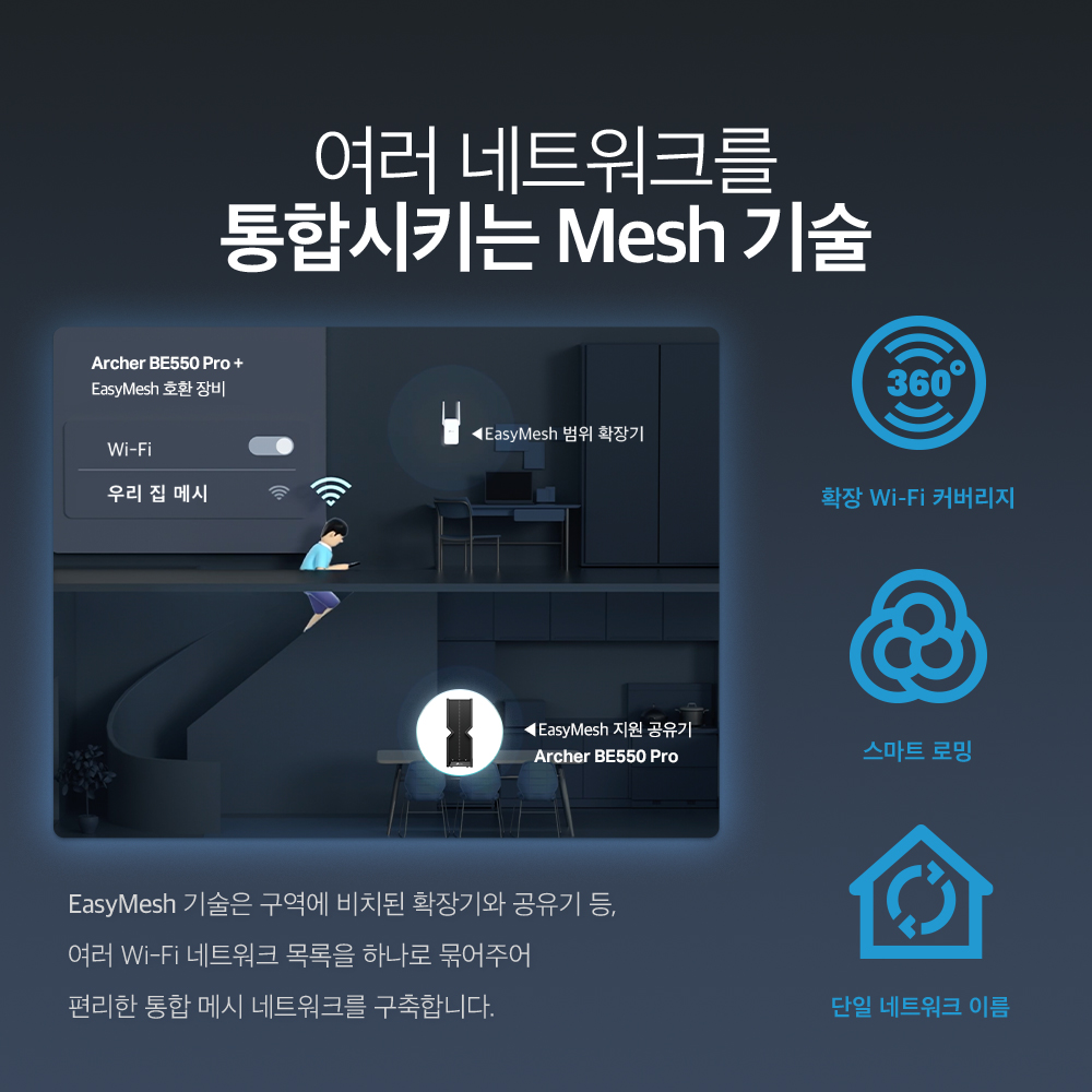티피링크 10G 9700Mbps Archer BE550 Pro 트라이밴드 Wi-Fi 7 와이파이 기가유무선 인터넷 공유기 BE9700 이미지 6