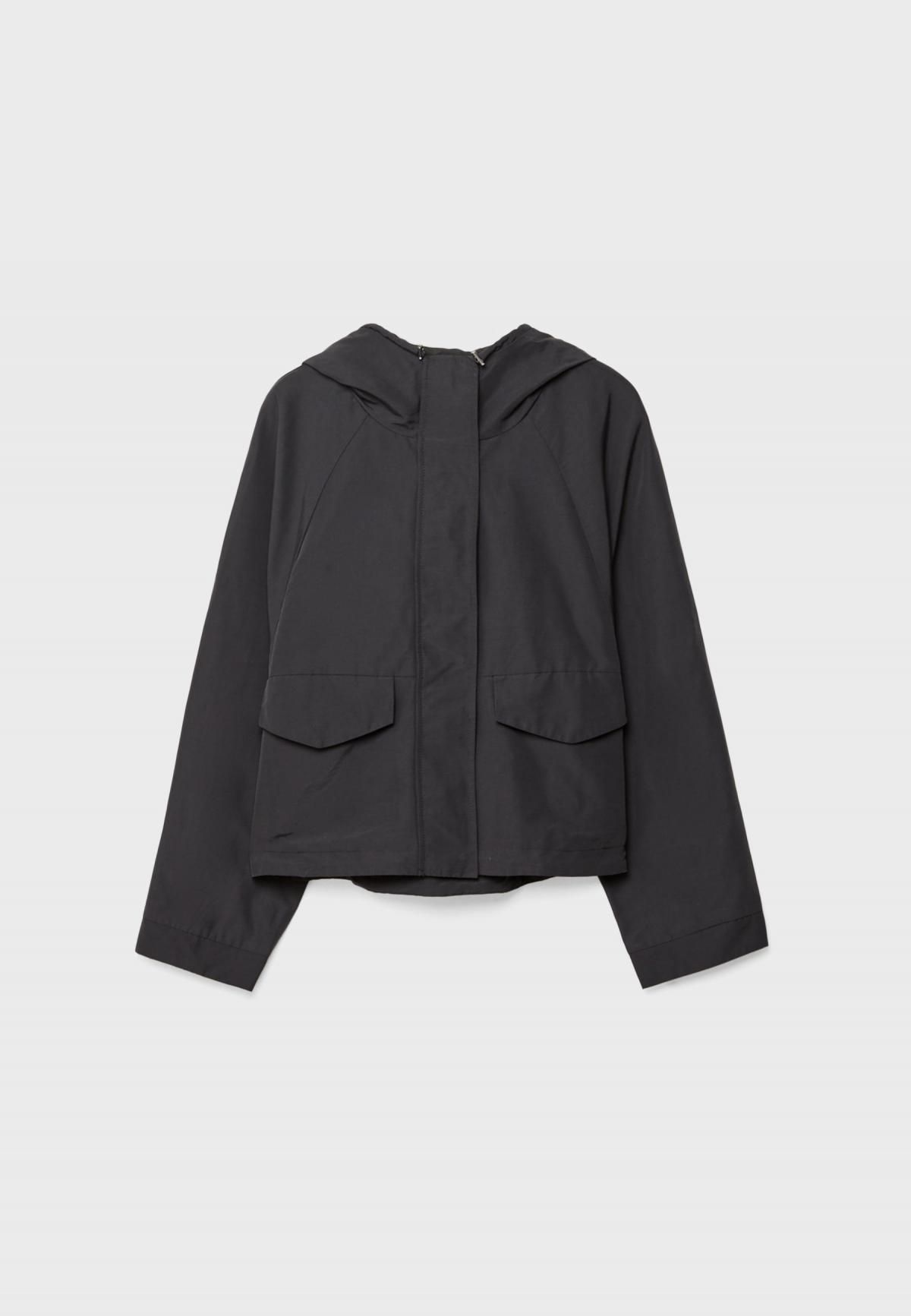 스트라디바리우스 테크니컬 크롭 후드 바람막이 자켓 5791/326 BLACK - 상품 이미지