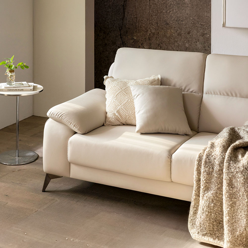 장인가구 두두 비건 실리콘 레더 하이백 3인용 가죽 소파