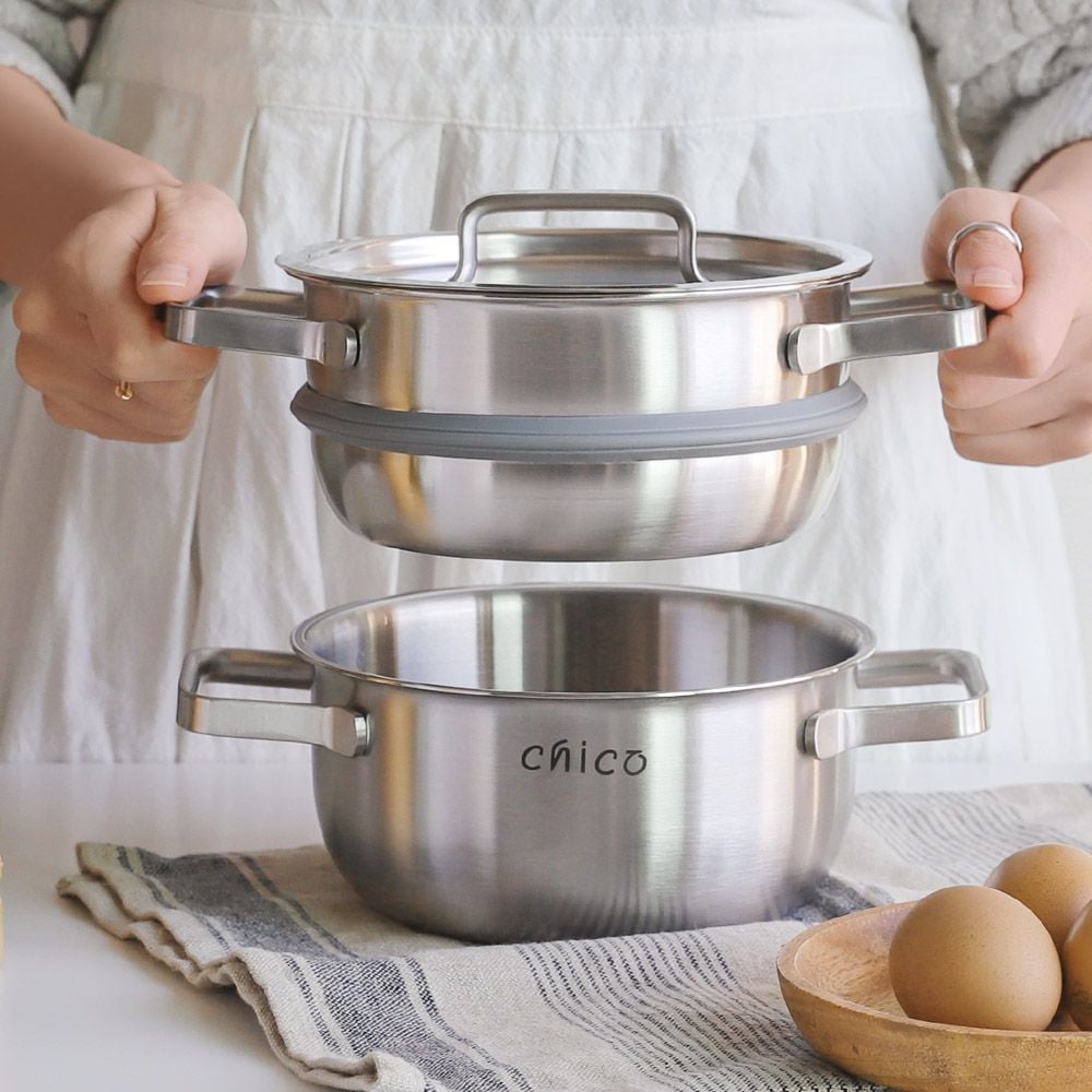 미니 소형 찜기 가정용 스텐 1인 찜 냄비 야채 고구마 인덕션 찜통 16cm - 상세 이미지 5