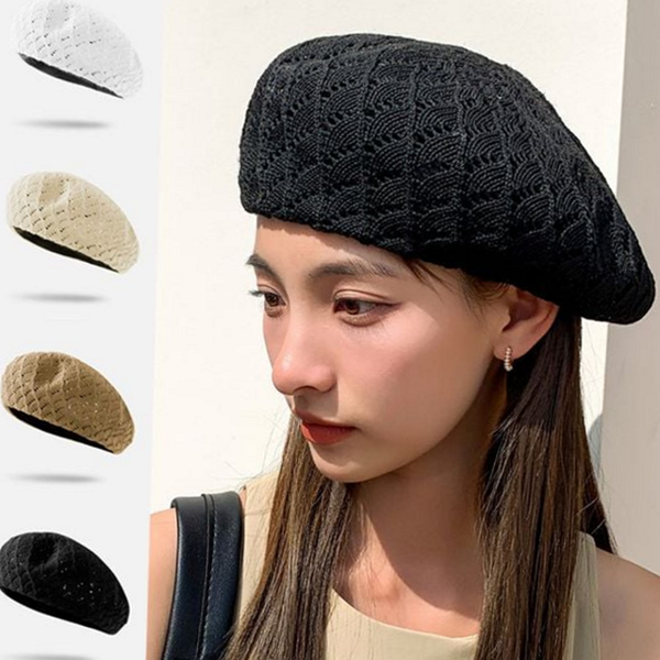 데일리 여성 베레모 펀칭 봄 베레모 짜임 모자 패션 - 상품 이미지