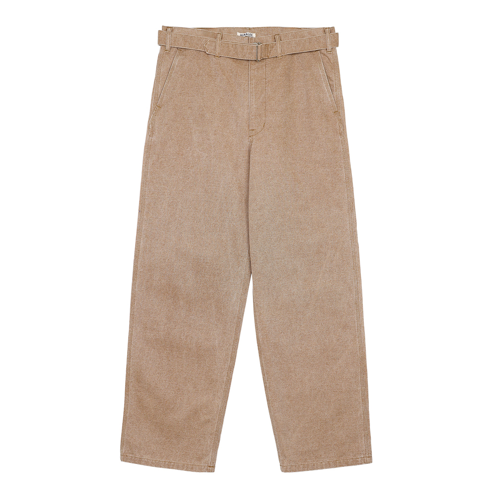오라리 여성 워시드 오가닉 코튼 캔버스 벨티드 팬츠 A24AP03HG LIGHTBROWN - 상품 이미지