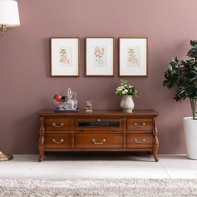 까사홈 리리컬 엔틱 원목 거실장1200