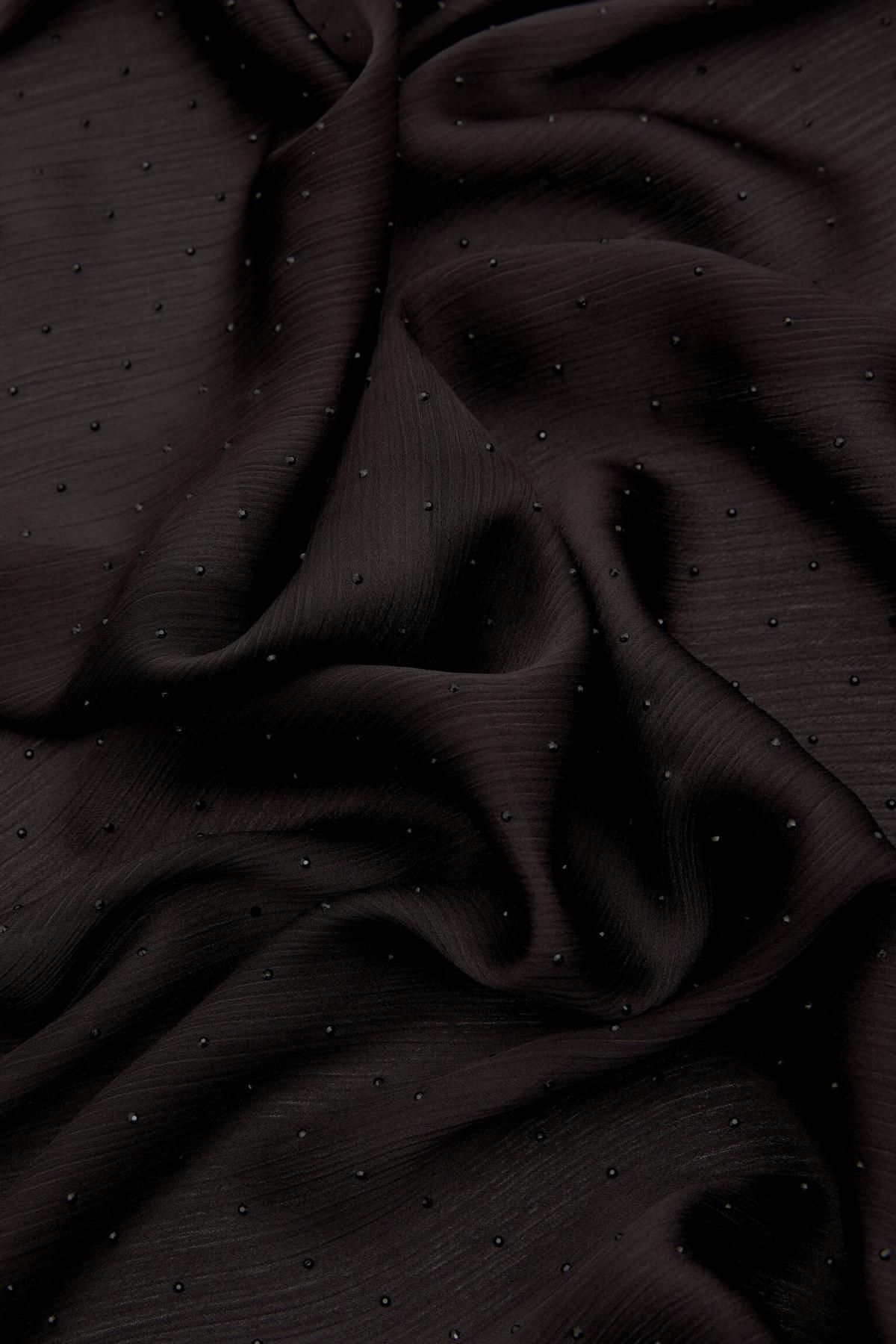 풀앤베어 라인스톤 블랙 쉬폰 스카프 7940/327 BLACK - 상세 이미지 4