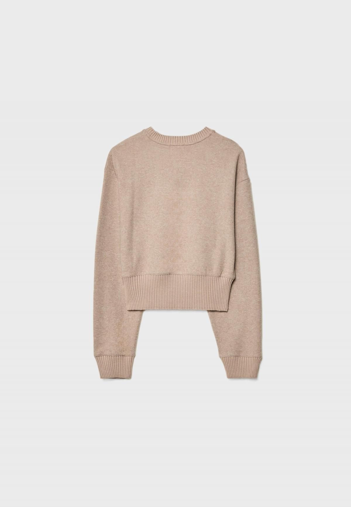 스트라디바리우스 소프트 라운드넥 크롭 니트 탑 6545/321 BEIGE MELANGE - 상세 이미지 2
