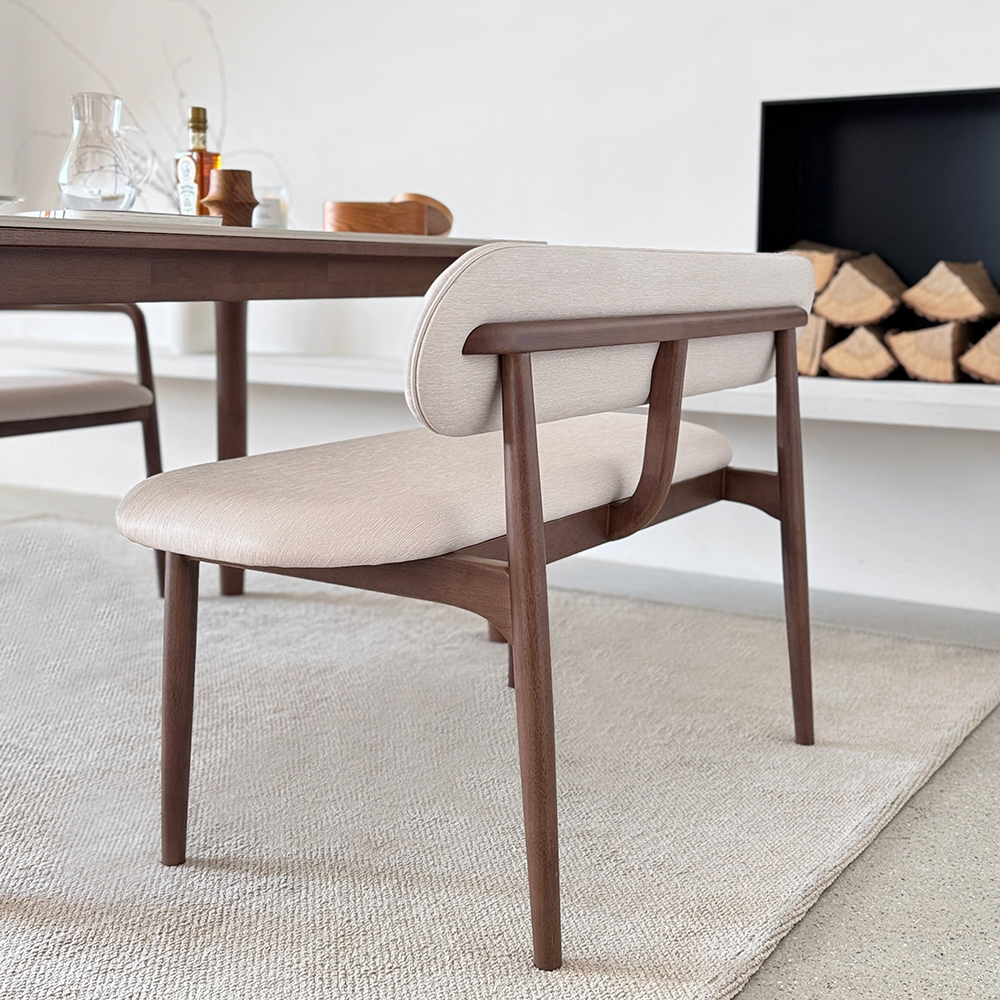 로포텐 오로라 4인용 원목 양면 포세린 세라믹 식탁세트 식탁+의자2+벤치1, 1400mm