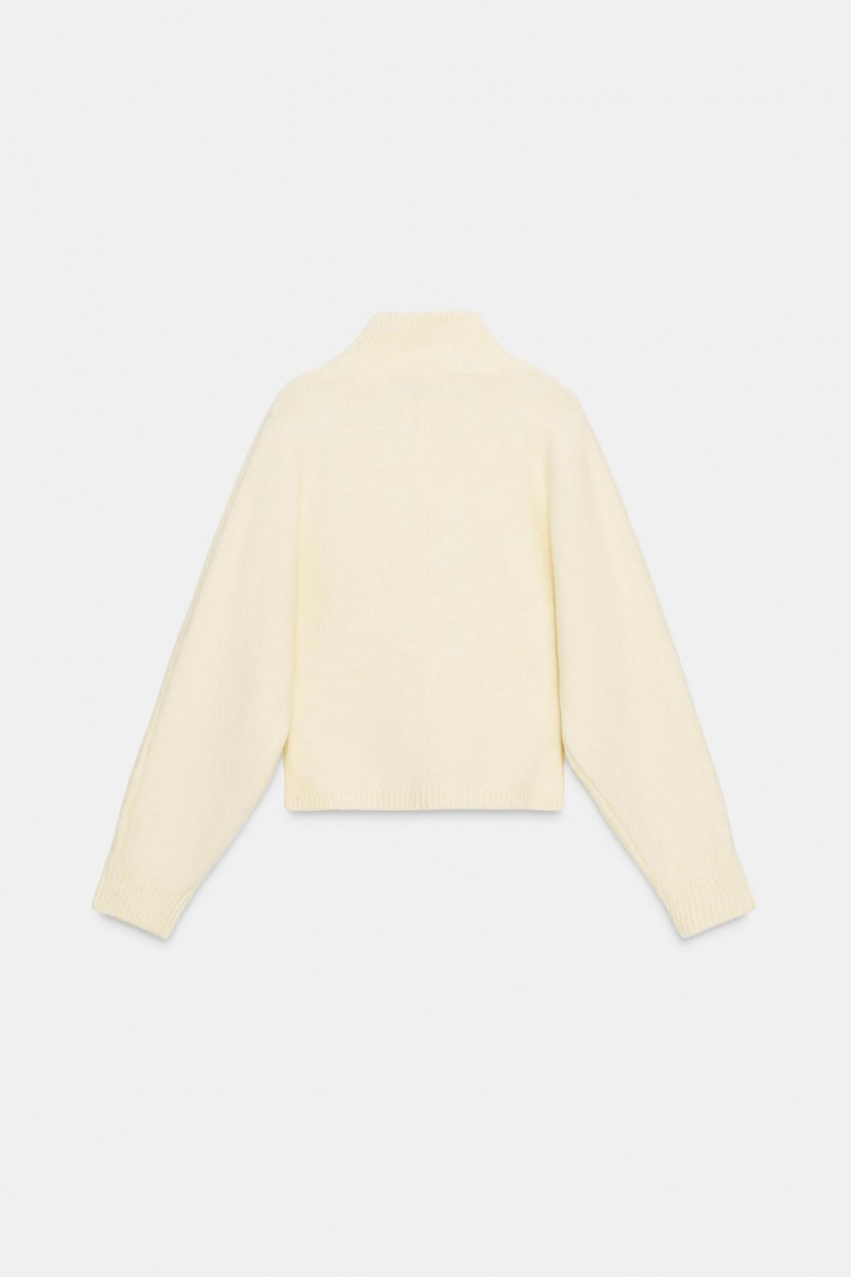자라 소프트 하이넥 베이직 니트 스웨터 5536/198 OYSTER-WHITE - 상세 이미지 4