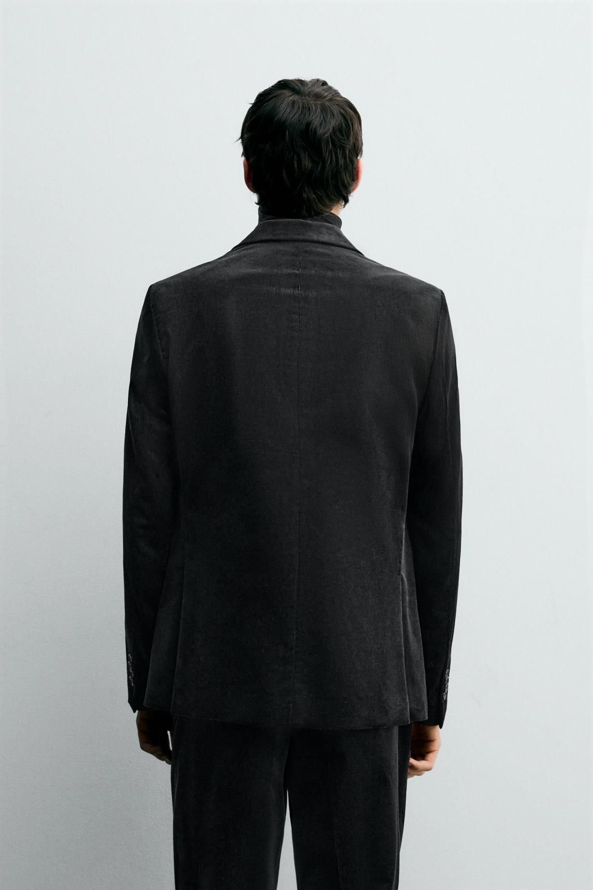 자라 코듀로이 테일러드 블레이저 5937/485 BLACK - 상세 이미지 4