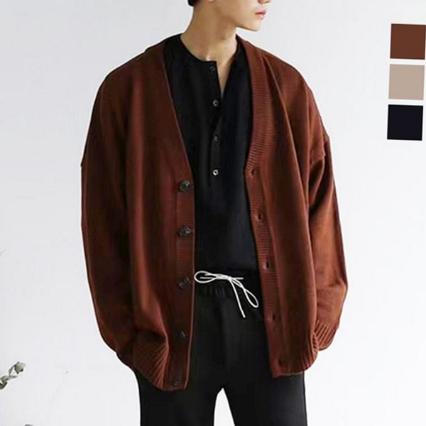 루즈핏 남자 가디건 데일리 남성 가디건 간절기 가을 - 메인 이미지
