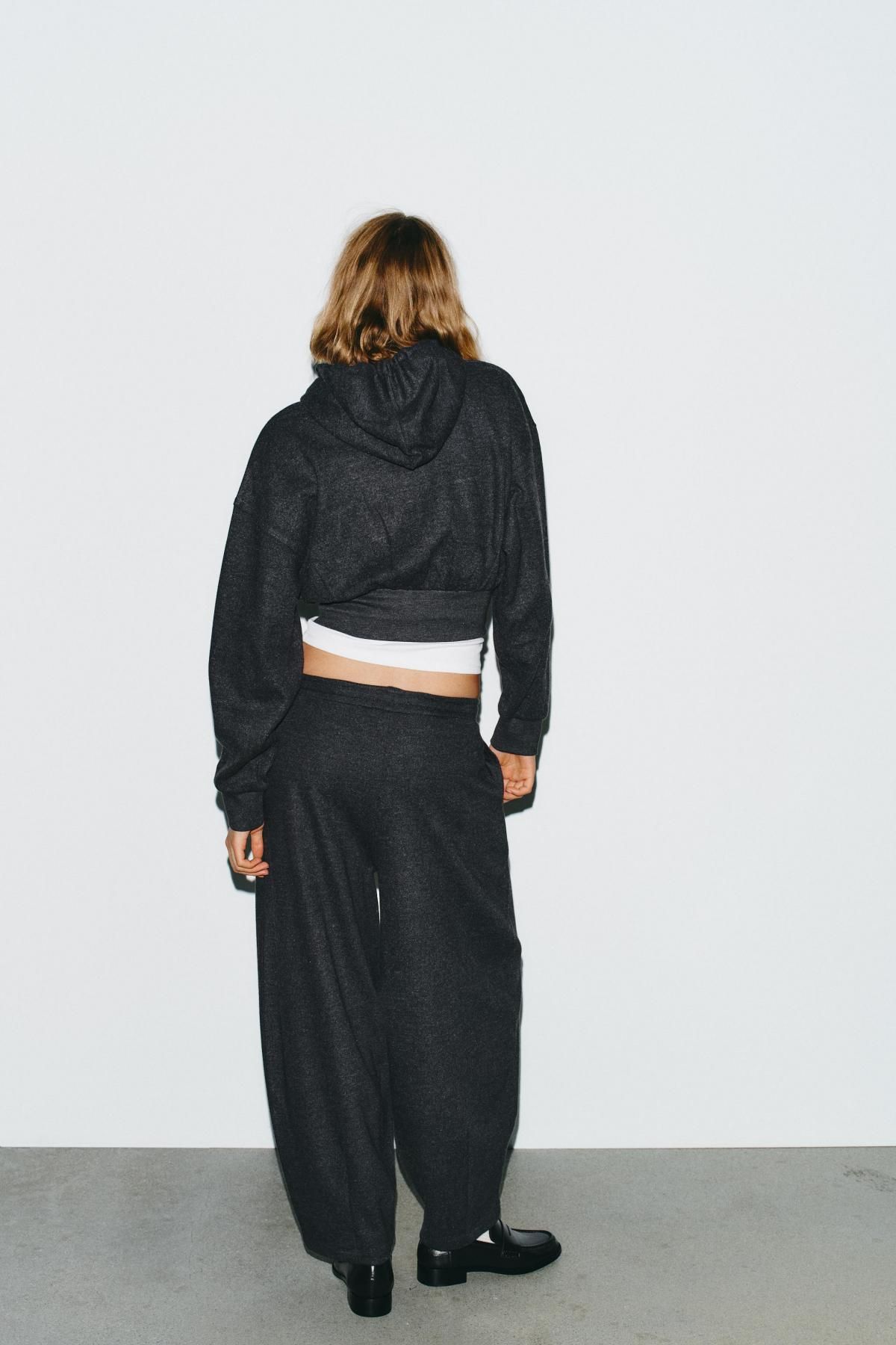자라 와이드 벌룬 리브드 밴딩 팬츠 3253/848 DARK GREY - 상세 이미지 5