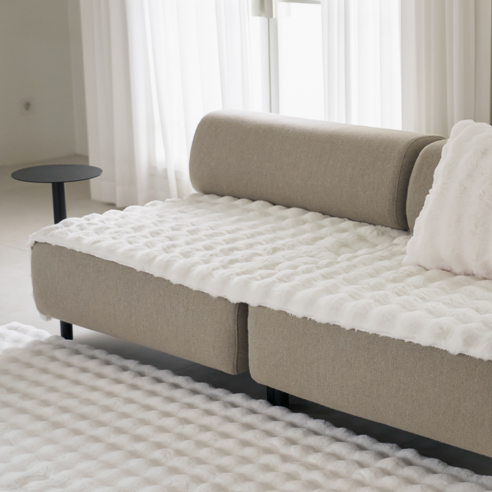 몽글몽글 고밀도 밍크 라떼 극세사 러그 밀크, 150x200